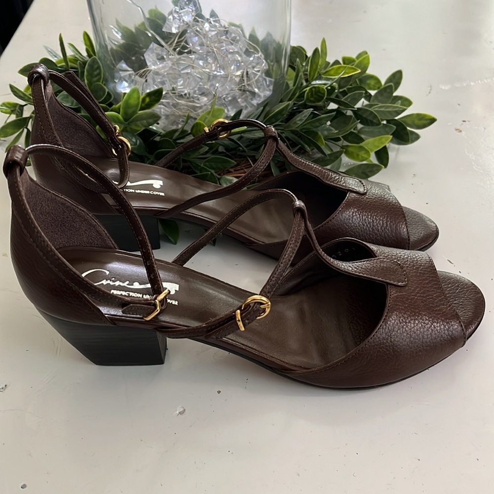 Cvine Brown Leather Sandals - Picture 3 of 10